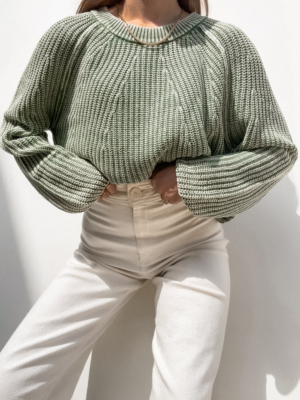 Cozy Season Knit Sweater in Olive - Stitch And Feather