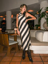 Feeling Sparks Stripe Satin Dress - Stitch And Feather