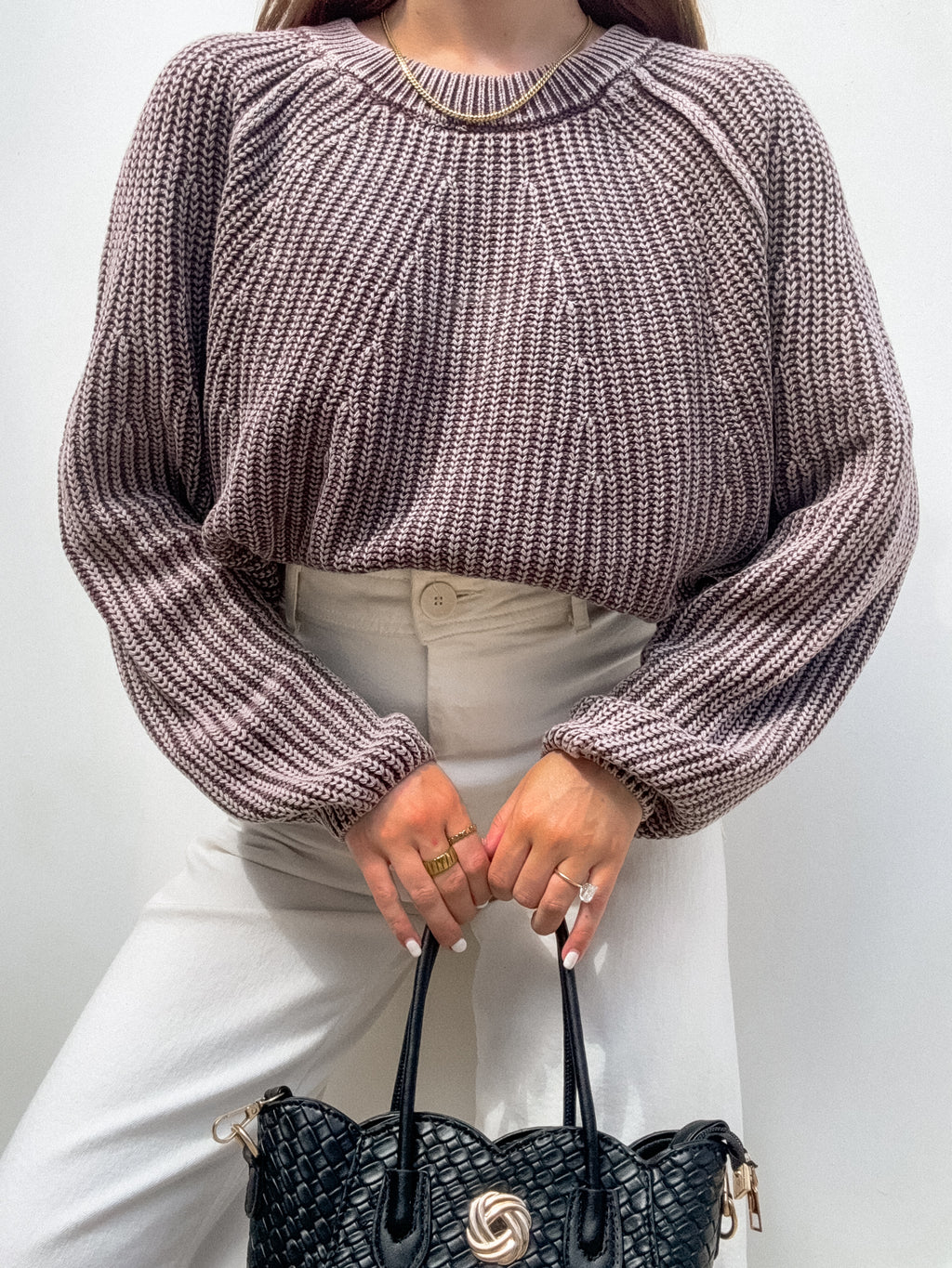 Cozy Season Knit Sweater in Plum - Stitch And Feather