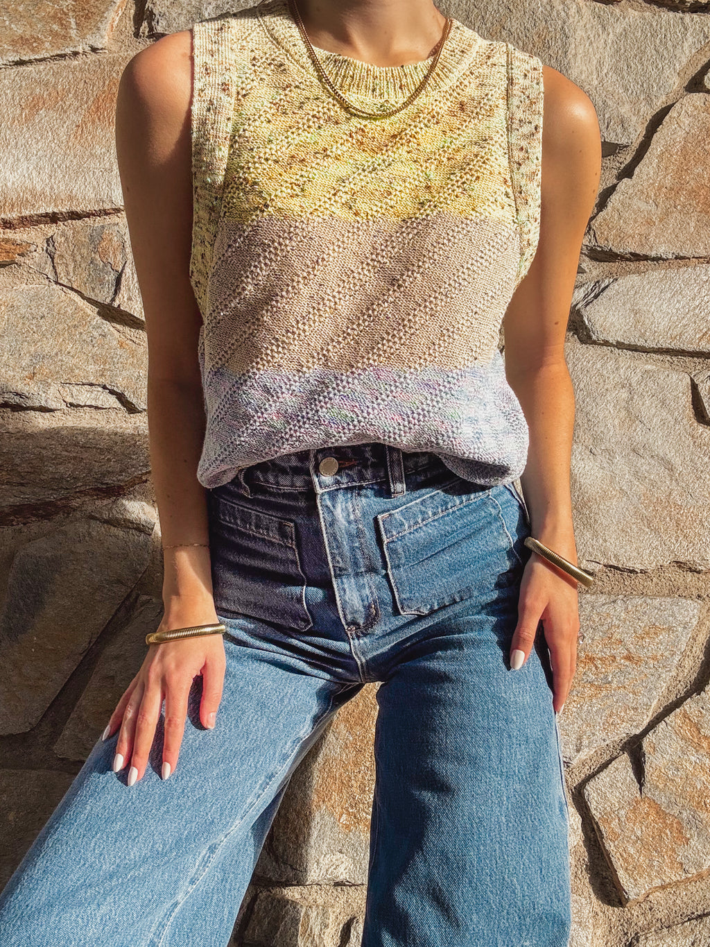 Coastal Color Block Knit Tank - Final Sale - Stitch And Feather