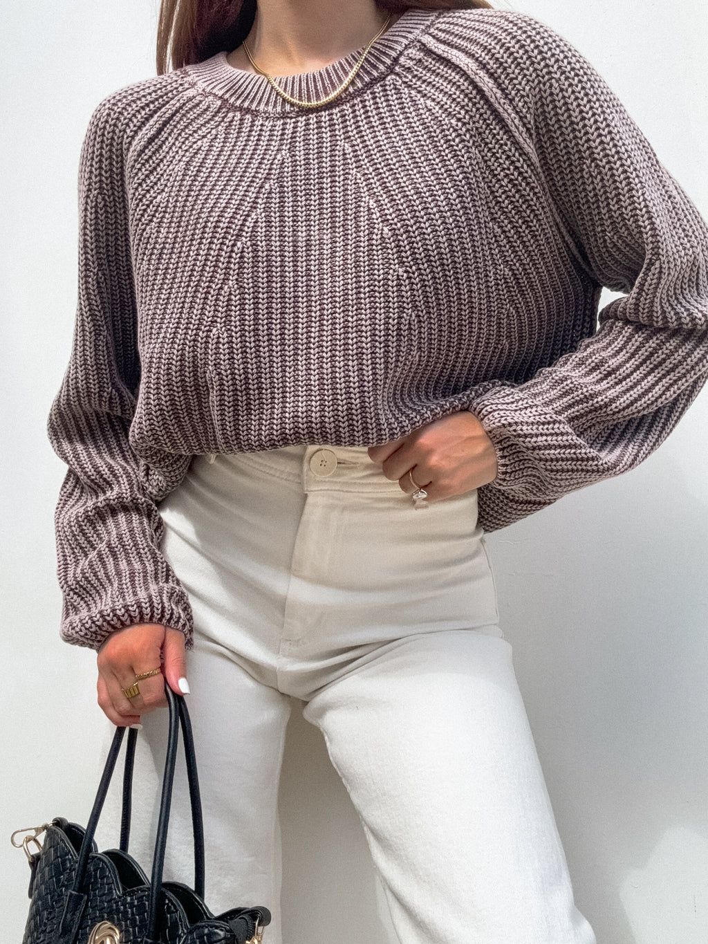 Cozy Season Knit Sweater in Plum - Stitch And Feather