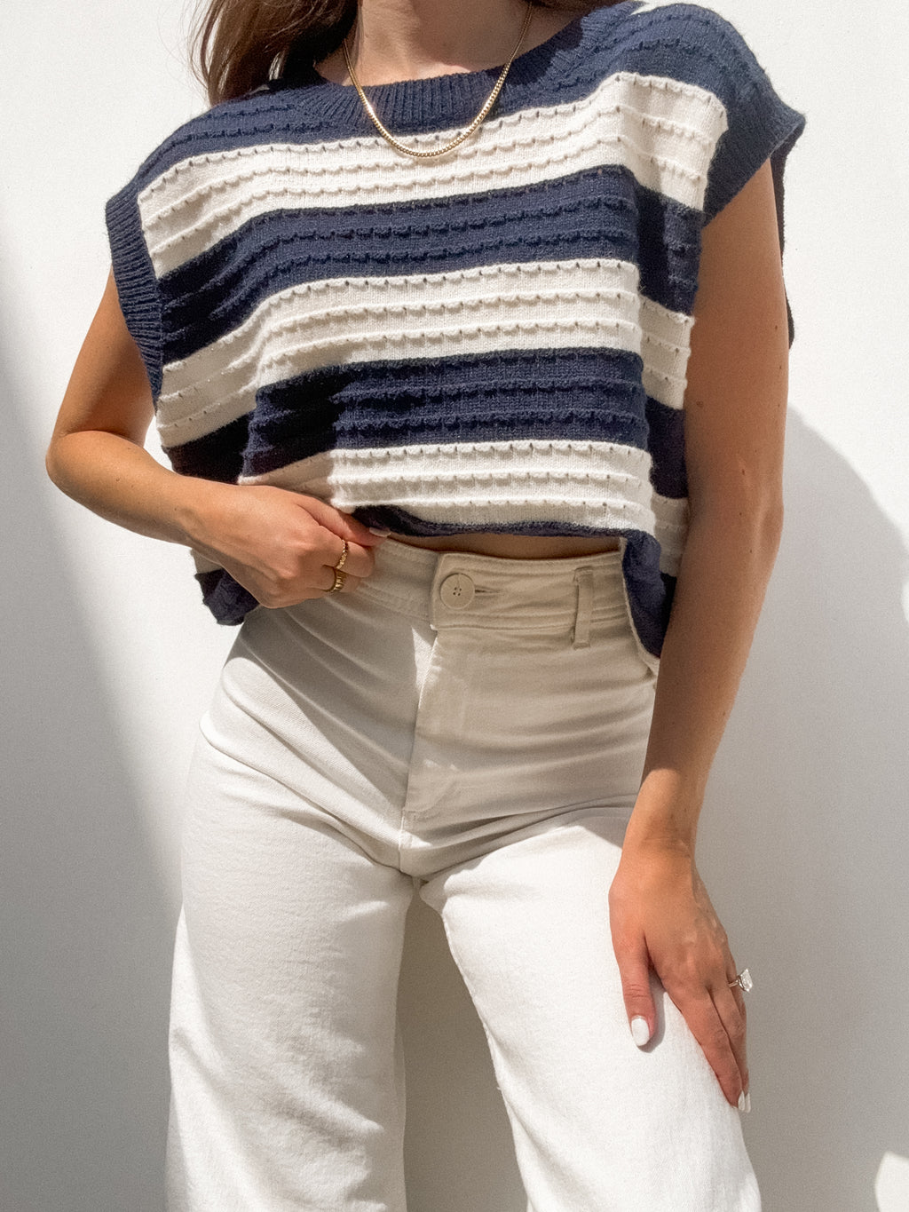 Amelie Stripe Knit Top - Stitch And Feather