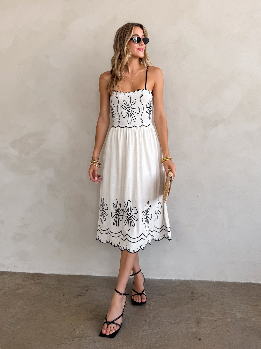 Olivia Embroidered Midi Dress