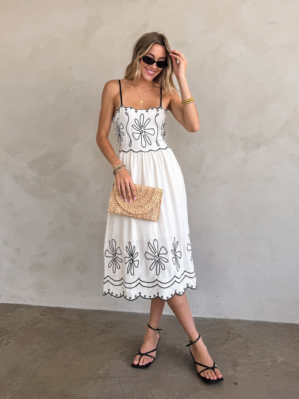 Olivia Embroidered Midi Dress