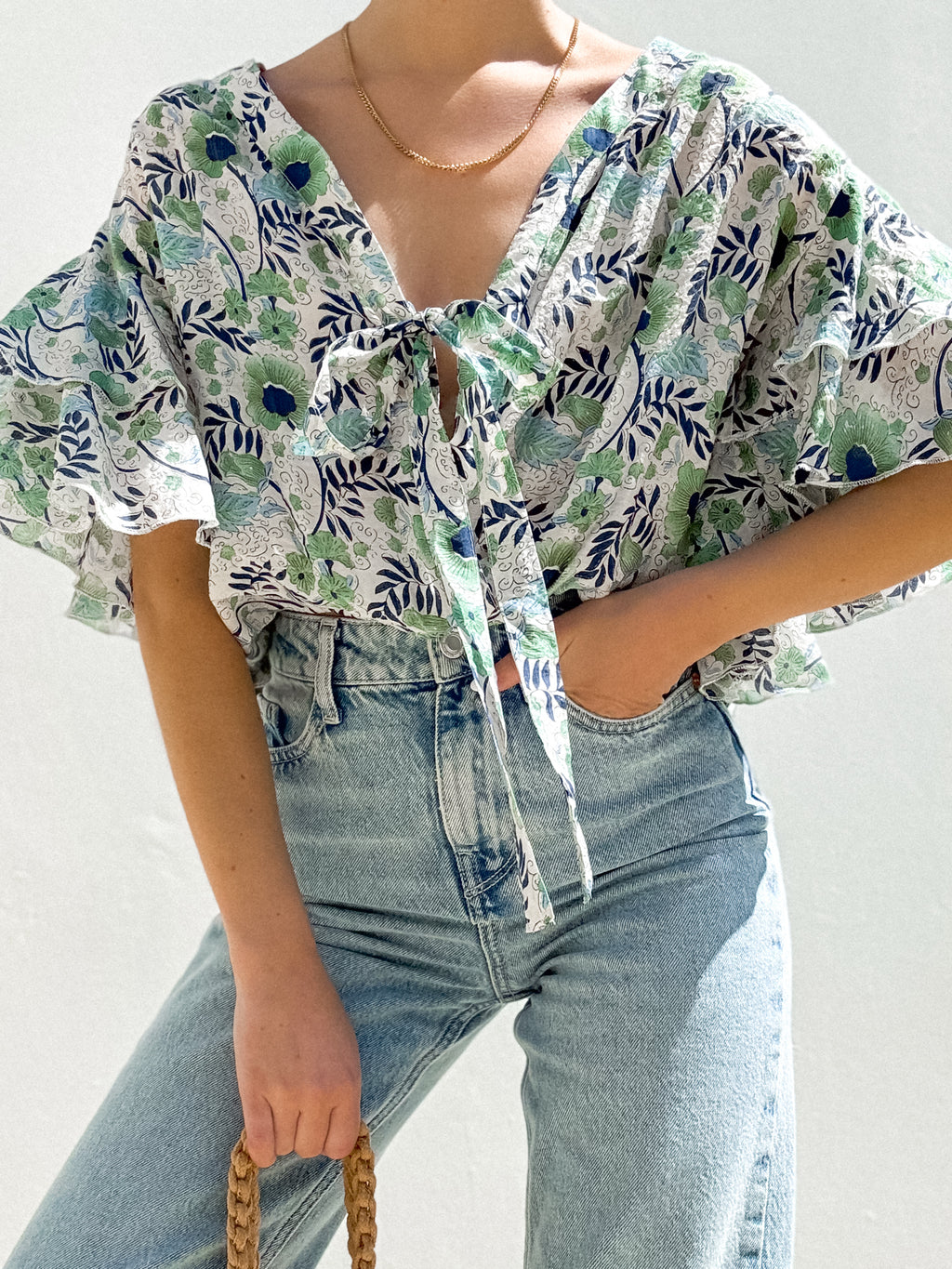 Floral Frenzy Ruffle Top - Stitch And Feather