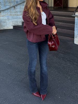 Merlot Faux Suede Jacket