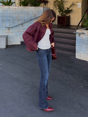 Merlot Faux Suede Jacket