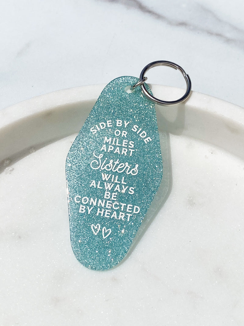 Sisters Will Be Connected Keychain - Stitch And Feather