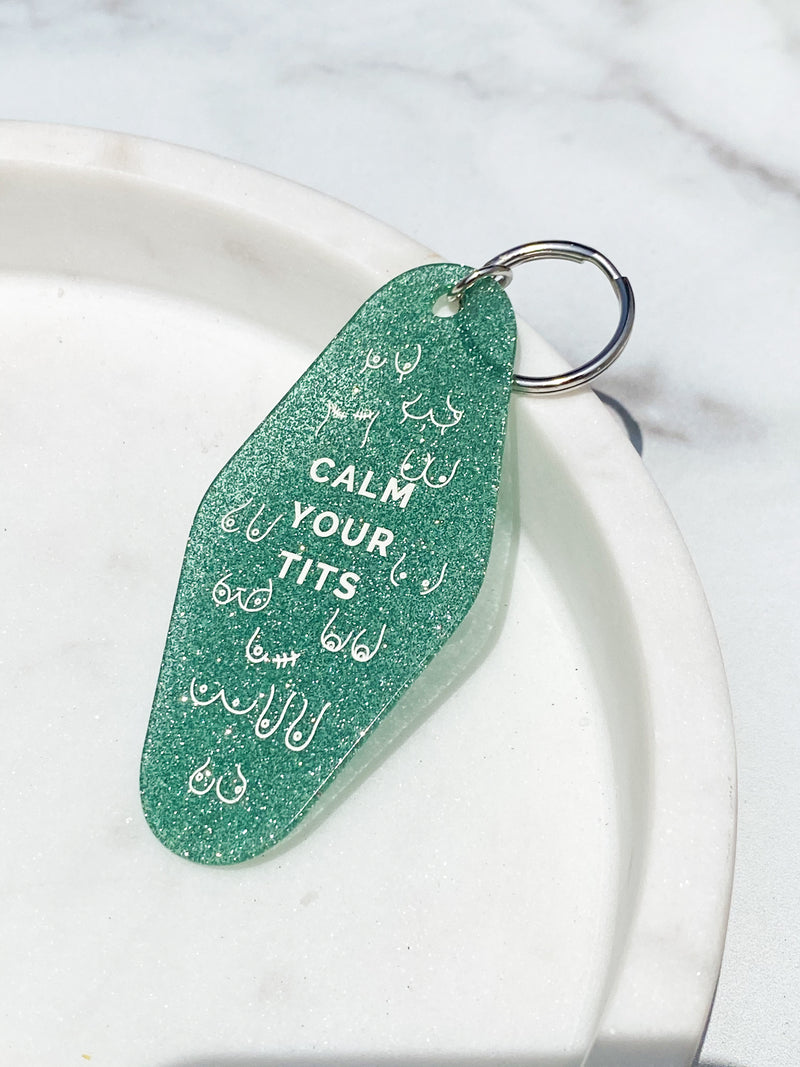 Calm Your Tits Keychain - Stitch And Feather