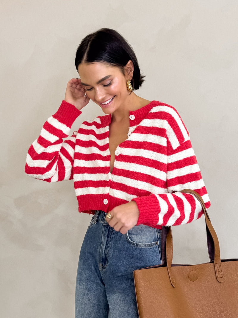 Sailor Heart Striped Cardigan - Stitch And Feather