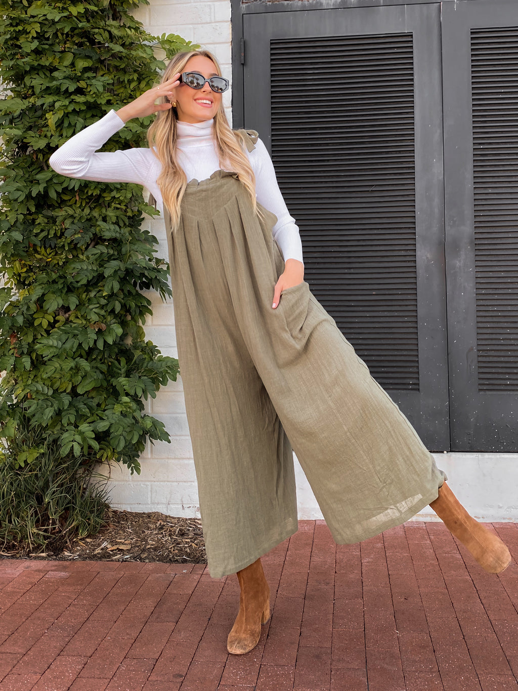 Matcha Love Pleated Jumpsuit - Stitch And Feather