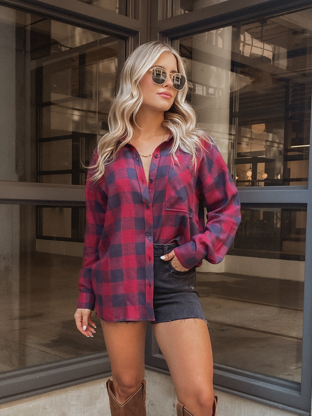 Push it Forward Plaid Flannel - Final Sale - Stitch And Feather
