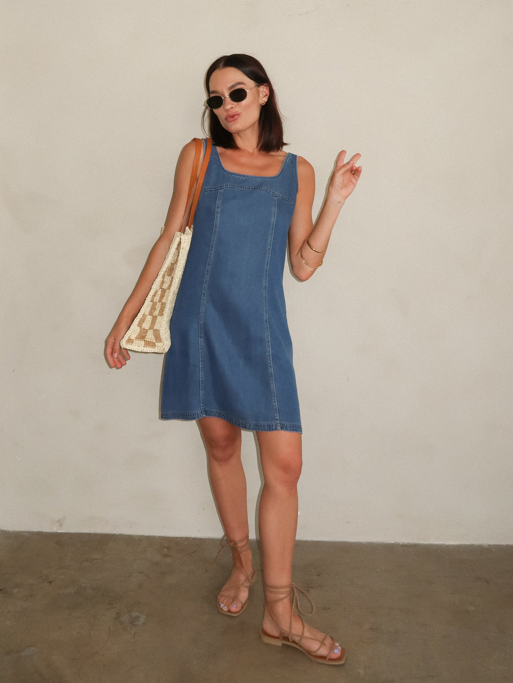 French Market Denim Mini Dress