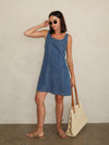 French Market Denim Mini Dress - Stitch And Feather