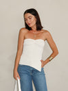 Daydream Strapless Knit Top in Cream - Stitch And Feather