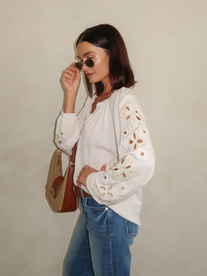 Wildflower Embroidered Blouse - Stitch And Feather