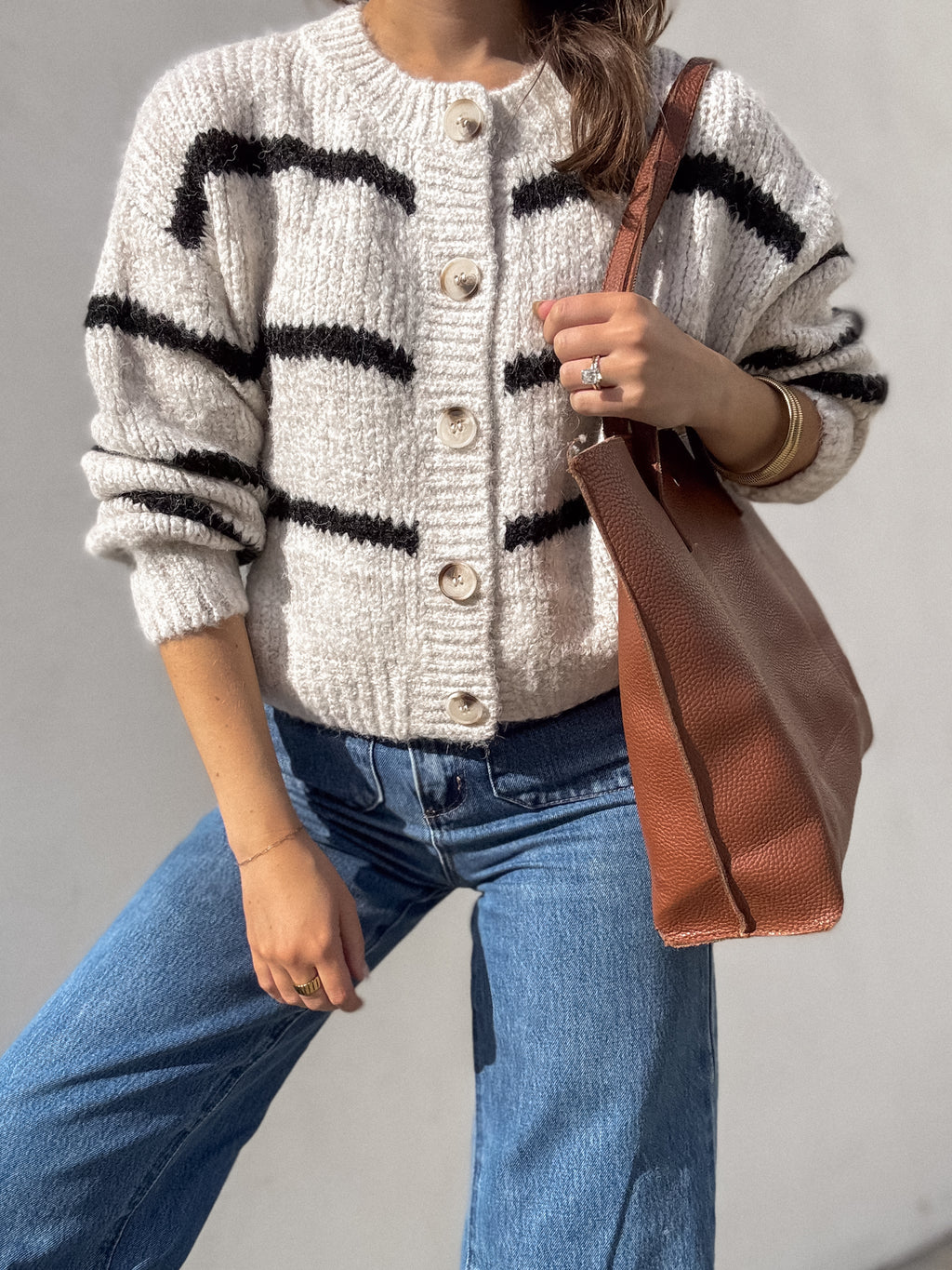 Cafe Noir Stripe Knit Sweater