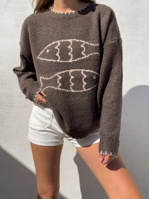 Arden Fish Knit Sweater - Stitch And Feather