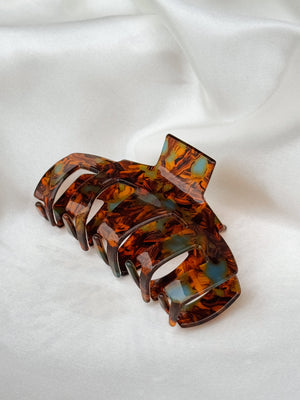 Marbleized Hair Clip in Tort - Stitch And Feather