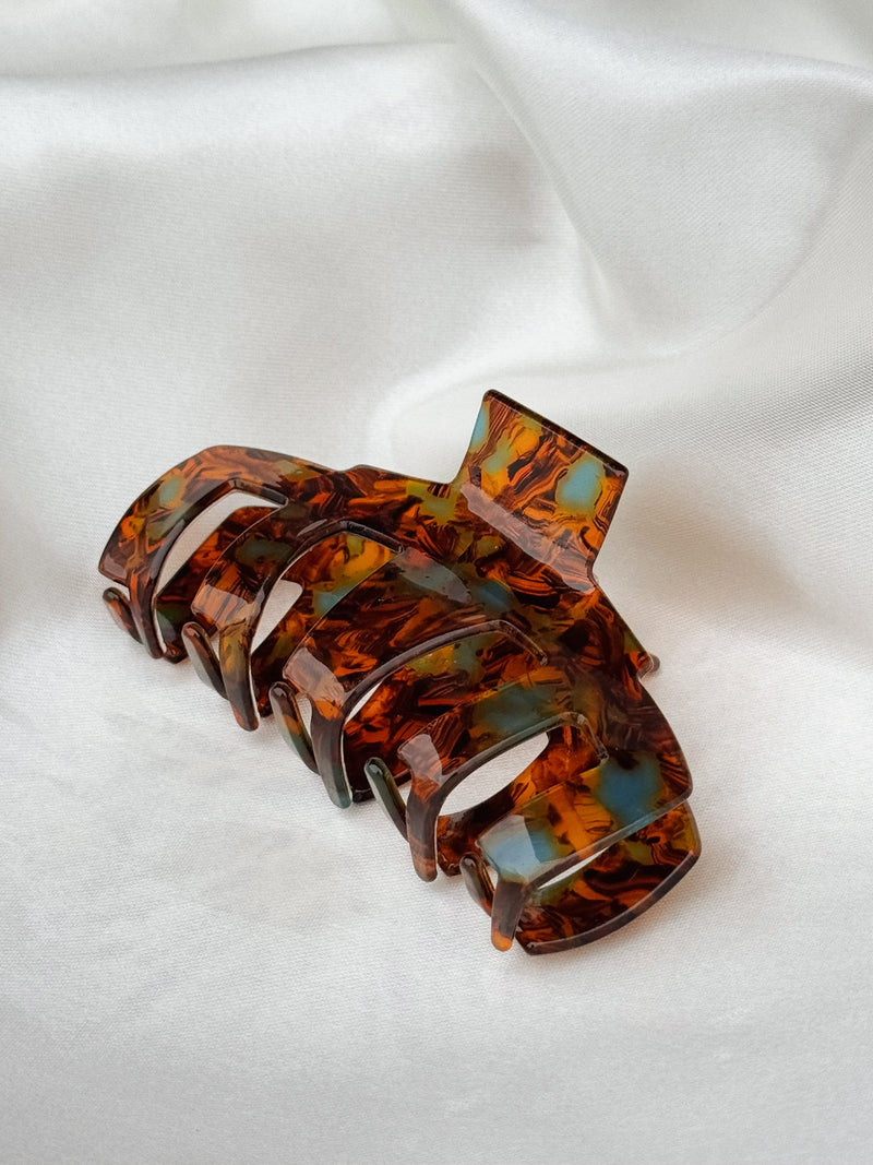 Marbleized Hair Clip in Tort - Stitch And Feather