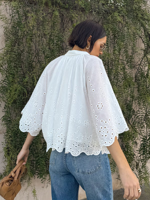 Vienna Eyelet Top - Stitch And Feather