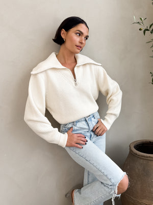 Vanilla Bean Zip Up Sweater - Final Sale - Stitch And Feather
