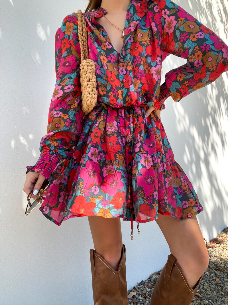 Adaline Floral Ruffle Dress