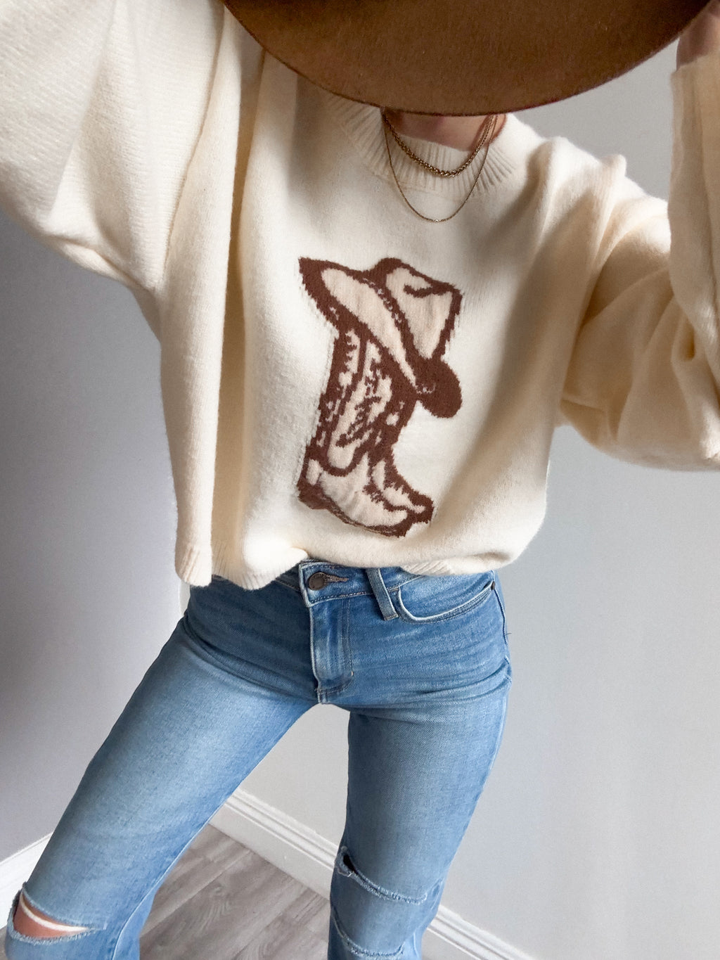 Cowgirl Graphic Sweater - Stitch And Feather