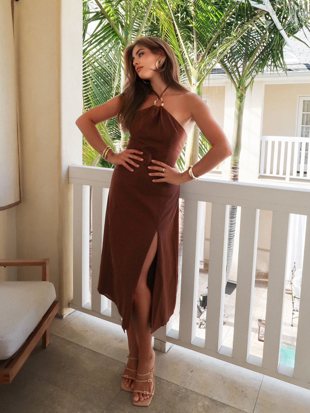 Uma Halter Maxi Dress - Stitch And Feather