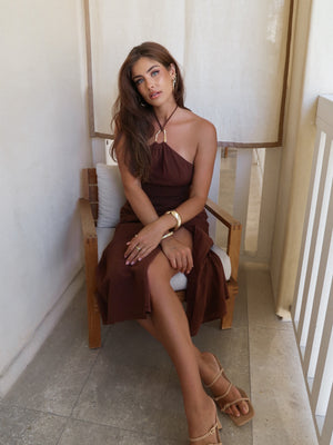 Uma Halter Maxi Dress - Stitch And Feather