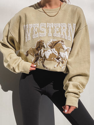 Western Glory Sweatshirt - Stitch And Feather