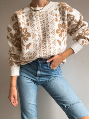 Wanderers Floral Knit Sweater - Stitch And Feather