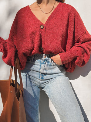 Betting On Us Knit Sweater in Red Wood - Stitch And Feather