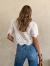 Checked Out Eyelet Blouse