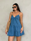 Tatum Denim Mini Dress - Stitch And Feather