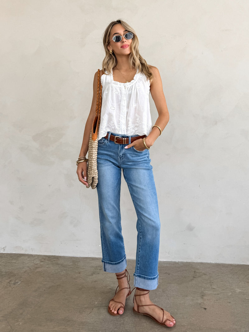Sedona Cuffed Straight Leg Jeans