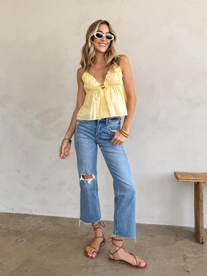 Lemon Ruffle Cami Top