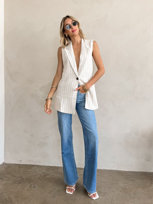 Laguna Striped Linen Vest
