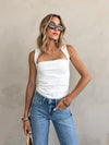 Eryn Square Neck Tank in Off White