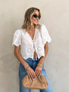 Checked Out Eyelet Blouse