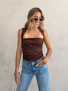 Eryn Square Neck Tank in Brown