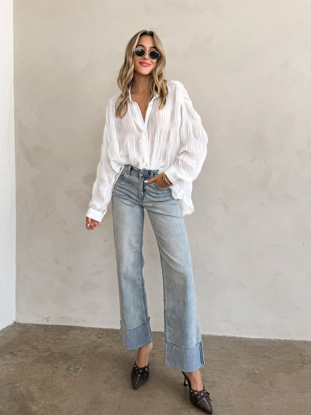 Aegea Crinkle Button Down