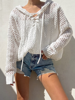 Dawn to Dusk Lace Up Sweater - Stitch And Feather