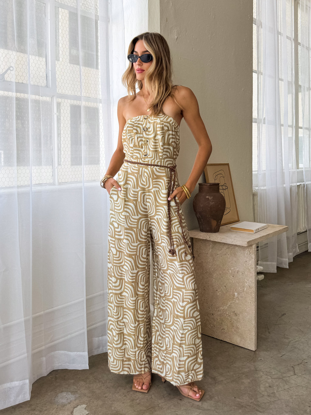 Take Me Away Jumpsuit in Khaki - Stitch And Feather