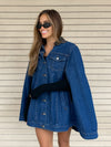 Aspen Denim Cape Jacket - Stitch And Feather