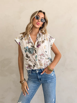 Gigi Eyelet Button Up