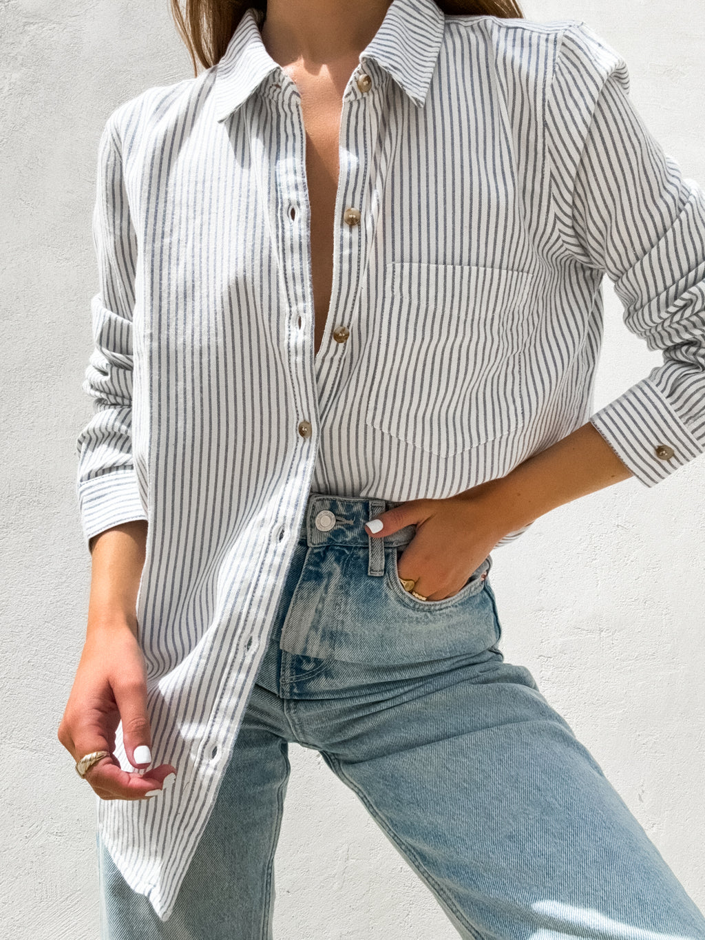 Class Act Stripe Button Down - Stitch And Feather