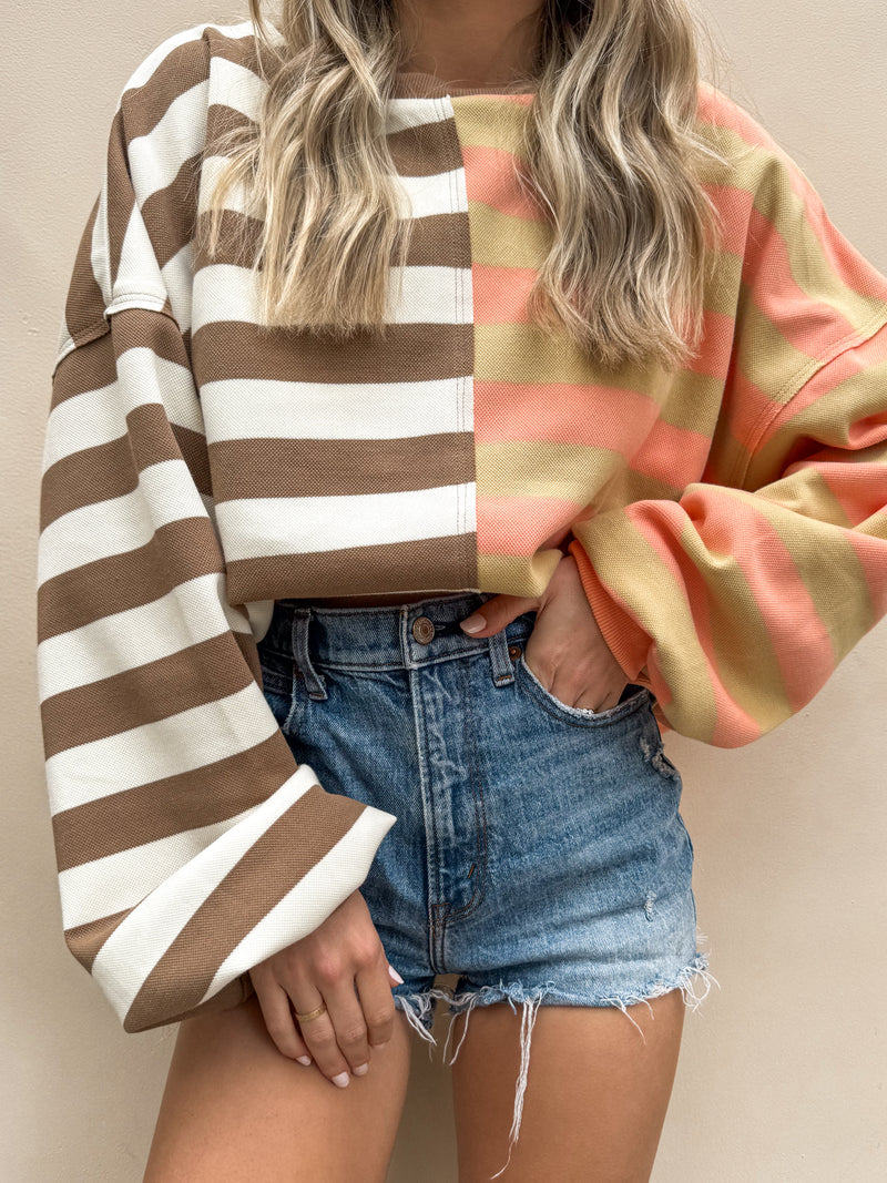 Wannabe Color Block Stripe Sweater