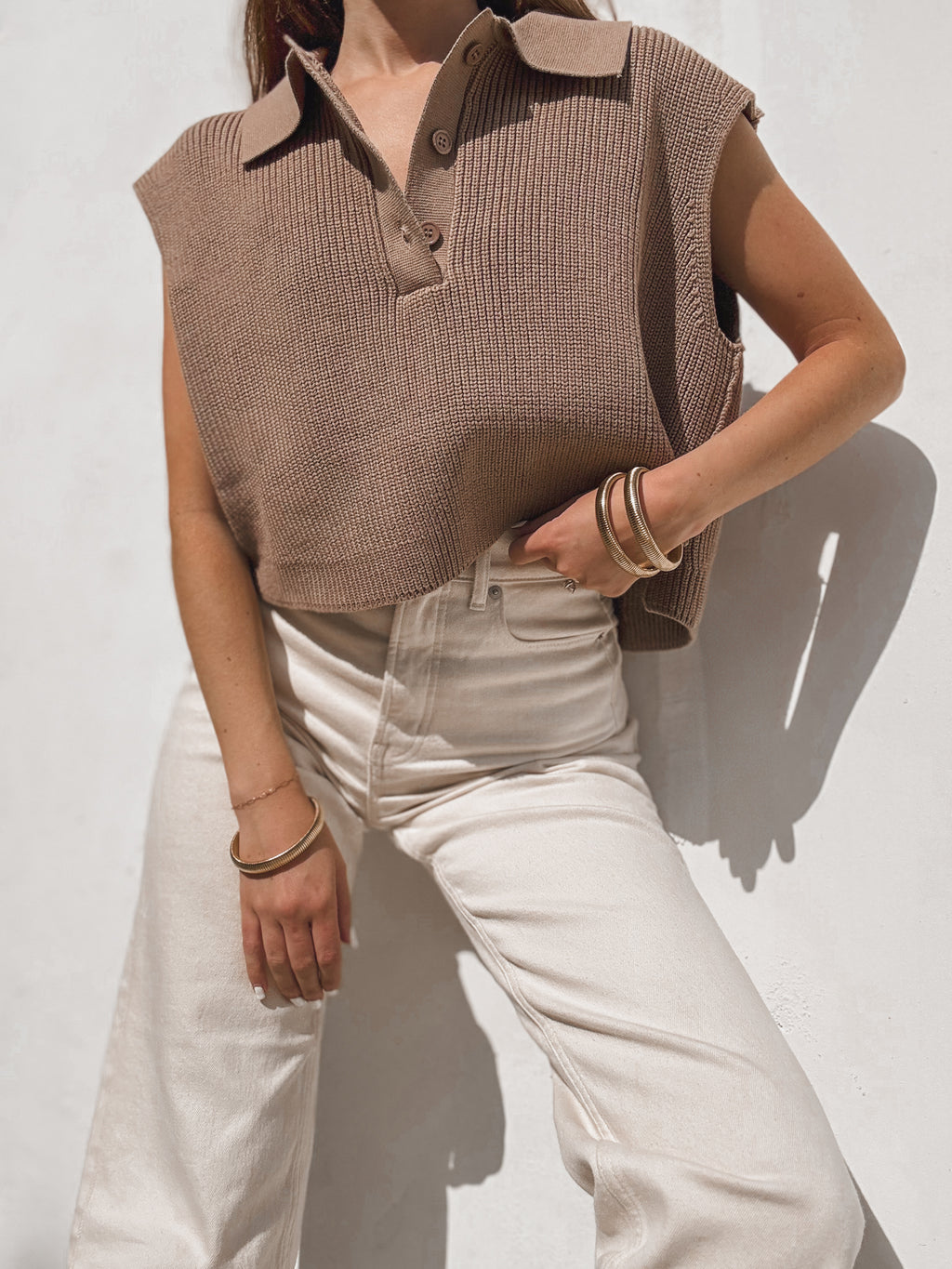 Toasted Coconut Knit Crop Top - Stitch And Feather