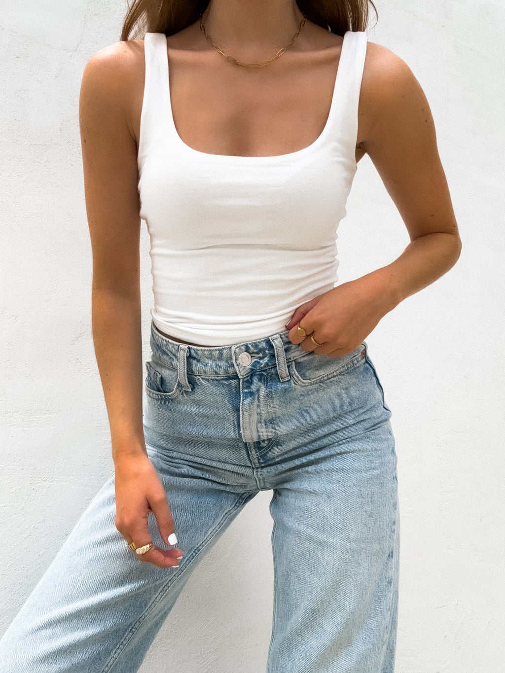 Island Vibe Crop Tank in White - Stitch And Feather